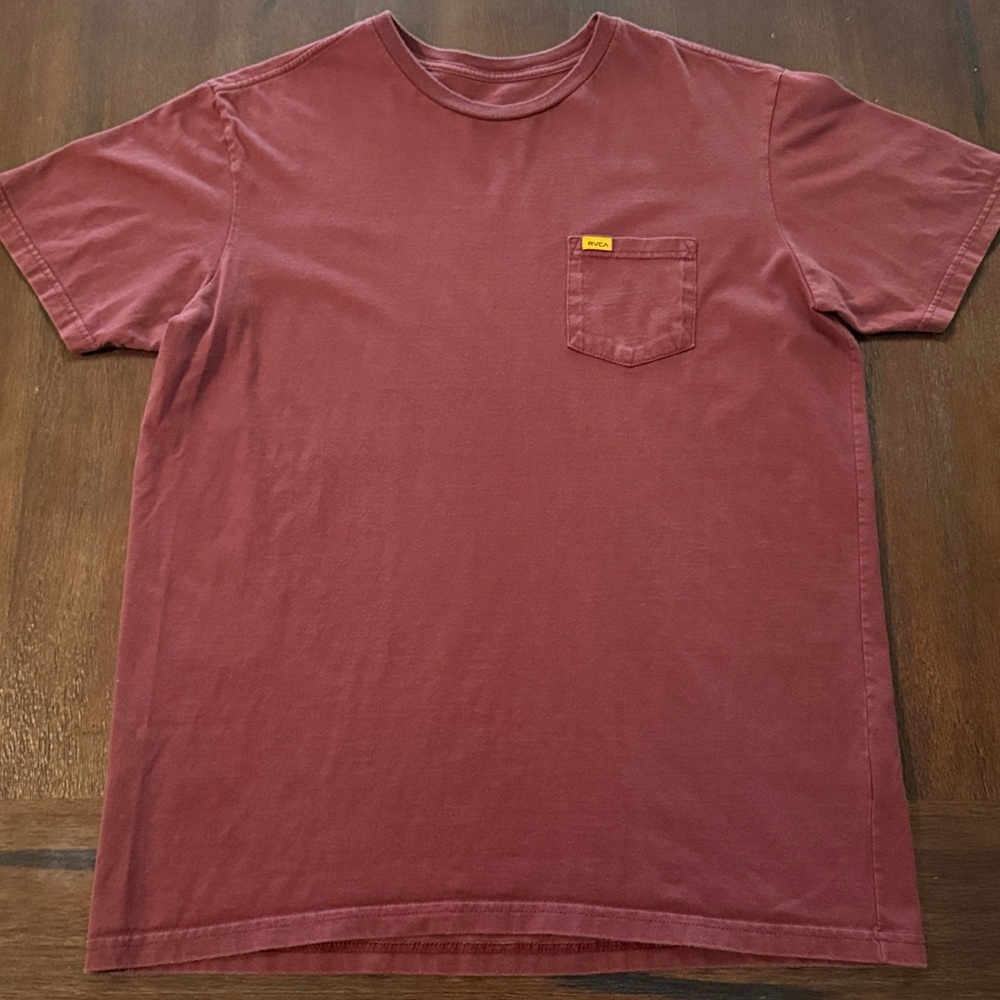 RVCA Men's Maroon Short Sleeve Tee XL